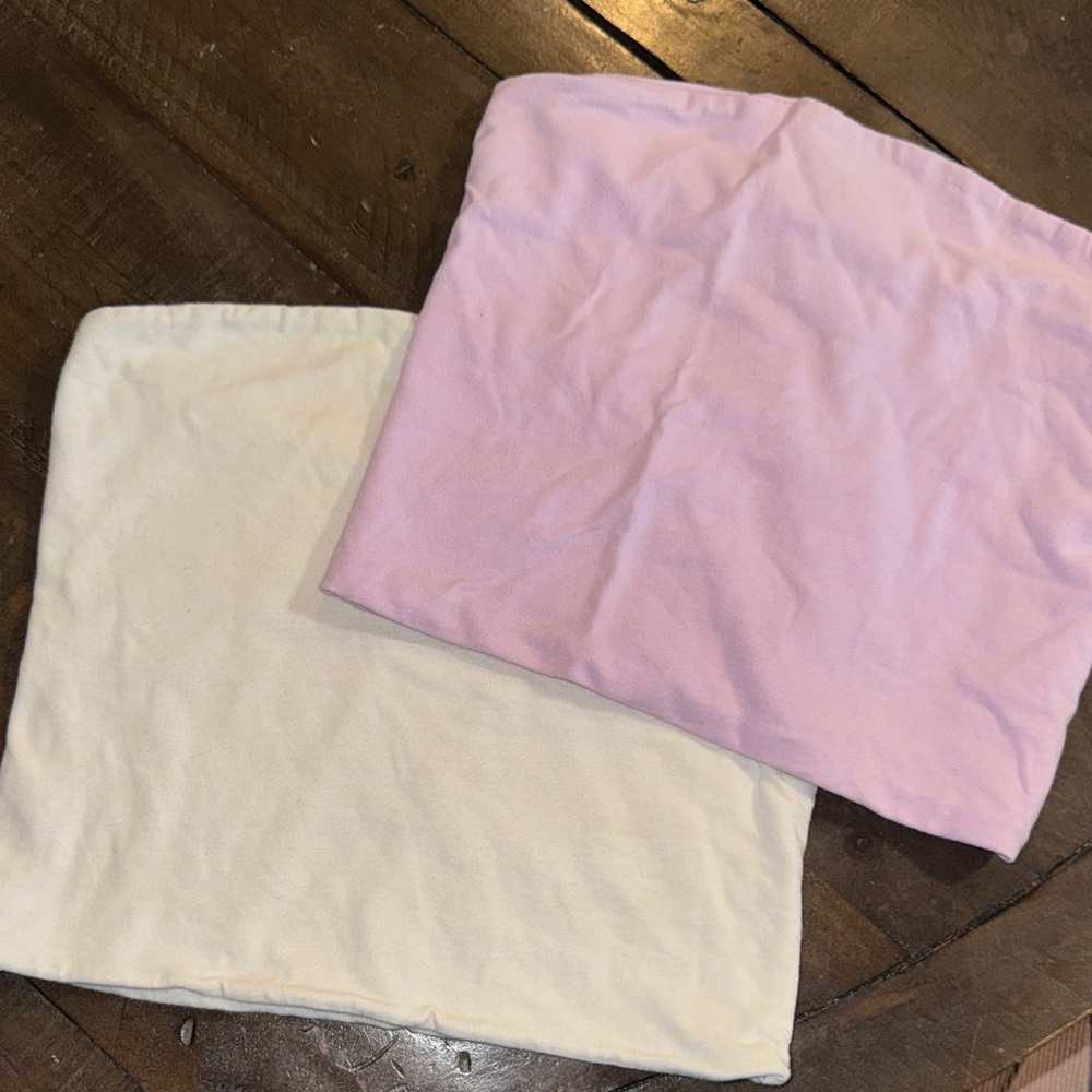 Brandy Melville Pink and Cream Tube Tops